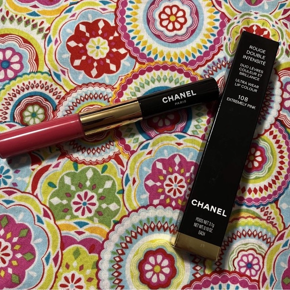 Chanel Rouge Double Intensite Lip Colour Extreamly Pink 108 Duo Color + Shine - Picture 1 of 3